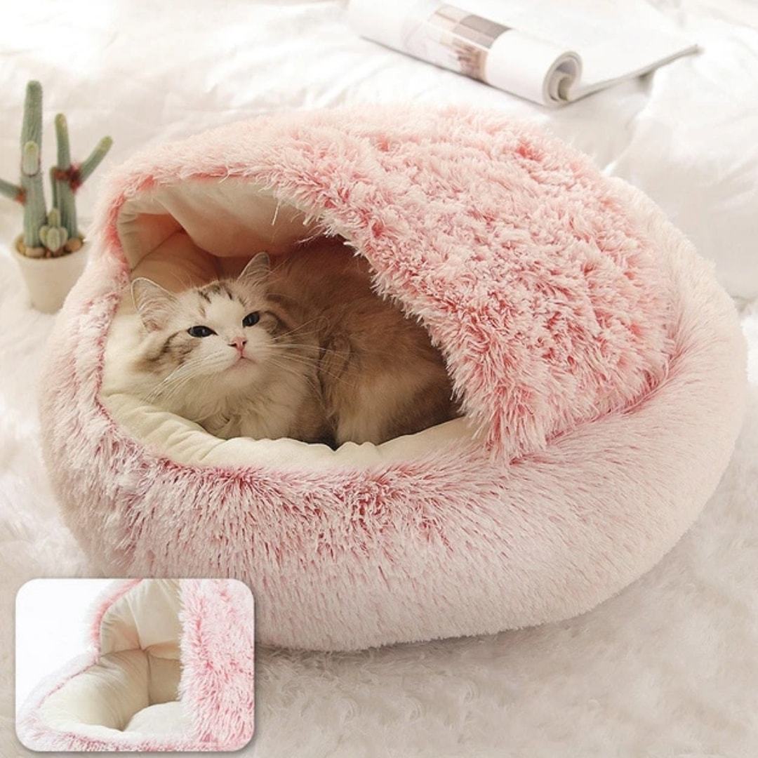 Cama Portátil para Gatos Cápsula con colchón - Beige - Promart