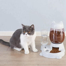 Cargar imagen en el visor de la galería, Dispensador de comida y agua por gravedad 2.2 L para gatos - Gatufy
